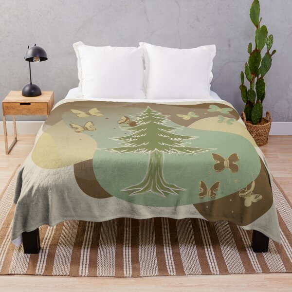Item preview, Earthy Goblincore Pine Tree Butterfly Whimsical Nature designed and sold by Brinkenburger.