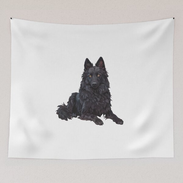 Item preview, Black Belgian Sheepdog Portrait designed and sold by SMARTKIT  DESIGNAGENCY.