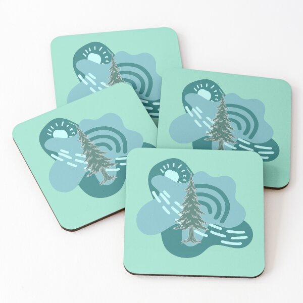 Item preview, Abstract Scandi Teal Pine Tree Forestcore Nature designed and sold by Brinkenburger.