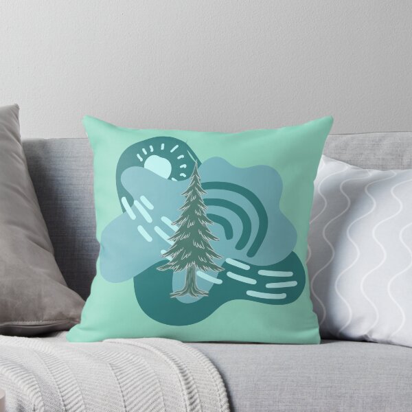 Item preview, Abstract Scandi Teal Pine Tree Forestcore Nature designed and sold by Brinkenburger.