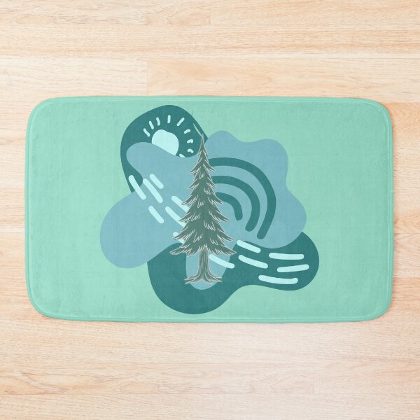 Item preview, Abstract Scandi Teal Pine Tree Forestcore Nature designed and sold by Brinkenburger.