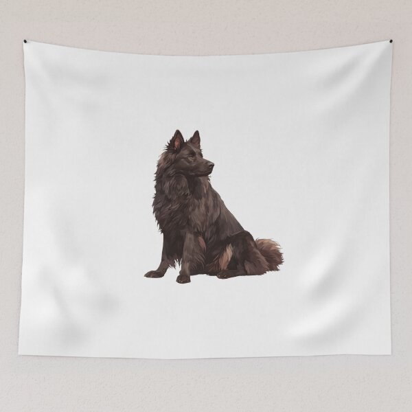 Item preview, Black Belgian Sheepdog Portrait designed and sold by SMARTKIT  DESIGNAGENCY.