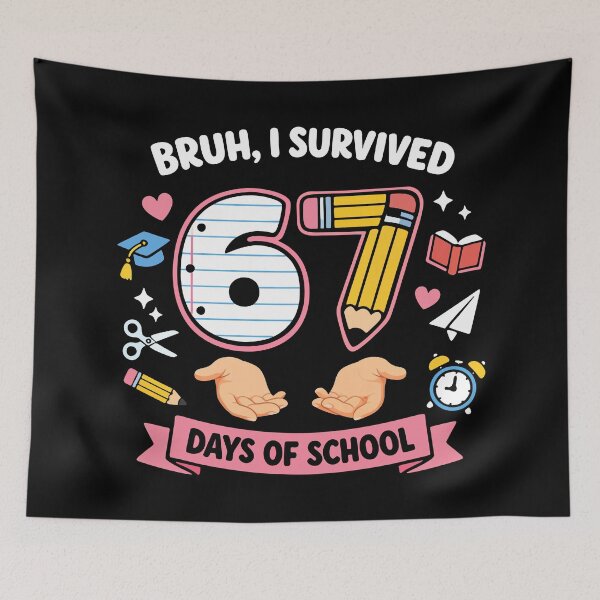 Item preview, Bruh I survived 67 days of school designed and sold by HandicraftArt.