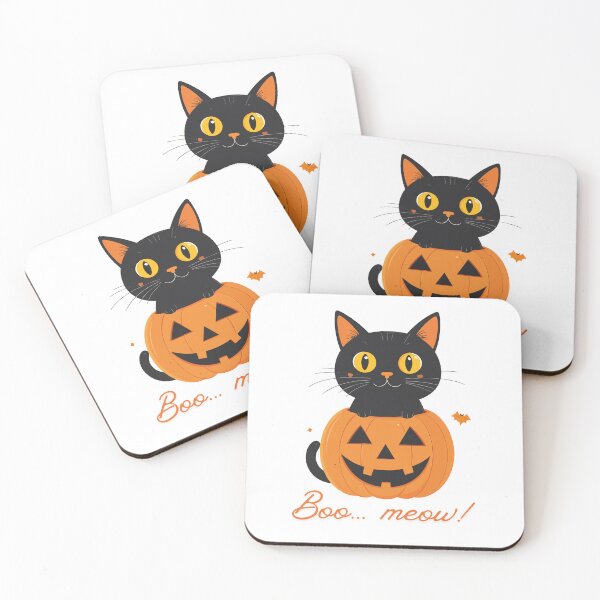 Item preview, Halloween Cat with Pumpkin – Cute Spooky Cat Illustration designed and sold by MarWachaN.