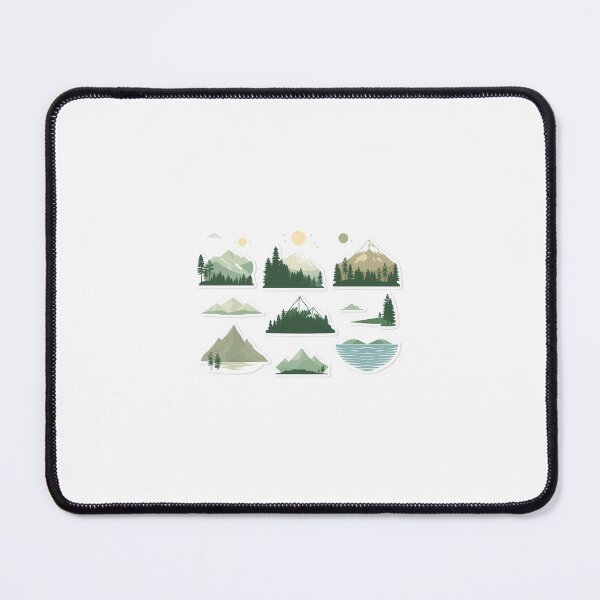 Item preview, Sticker paysages montagne minimaliste vert nature designed and sold by HLStickyArtCo.