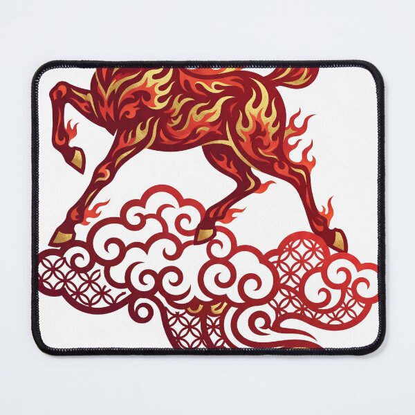 Item preview, Dynamic Red Gold Fire Horse 2026 Chinese New Year designed and sold by Bambear.