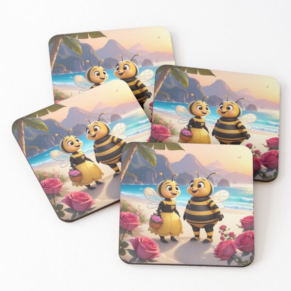Item preview, Bees love happy Valentines day! designed and sold by RoseAIArtRhythm.