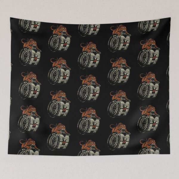 Item preview, Vintage M&H Racemaster racing tires - gnarly, aged, burnout print designed and sold by retropetrol.