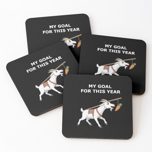 Item preview, Copy of Funny Goat Chasing Goals 2026 – Carrot on a Stick Motivation Black designed and sold by PixelQ.