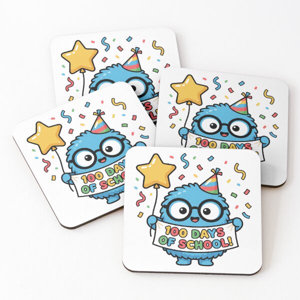 Item preview, Cute Furry Blue Monster with Star Balloon 100 Days of School designed and sold by Bambear.
