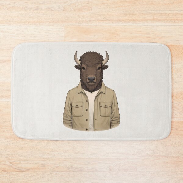 Item preview, Bison in Utility Overshirt Illustration designed and sold by Ombrya.