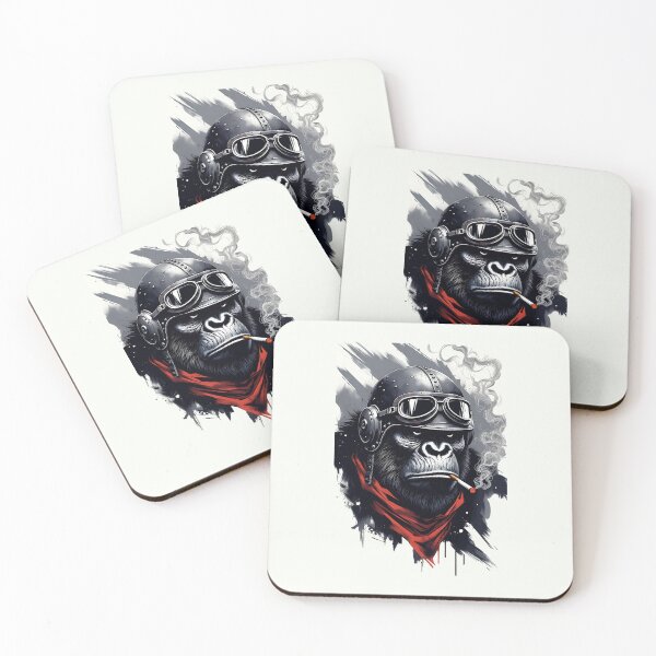 Item preview, Aviator Gorilla – Rebel Vintage Biker Animal Style designed and sold by Taans-Creation.