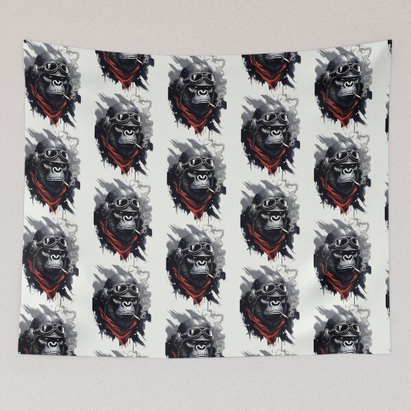 Item preview, Aviator Gorilla – Rebel Vintage Biker Animal Style designed and sold by Taans-Creation.