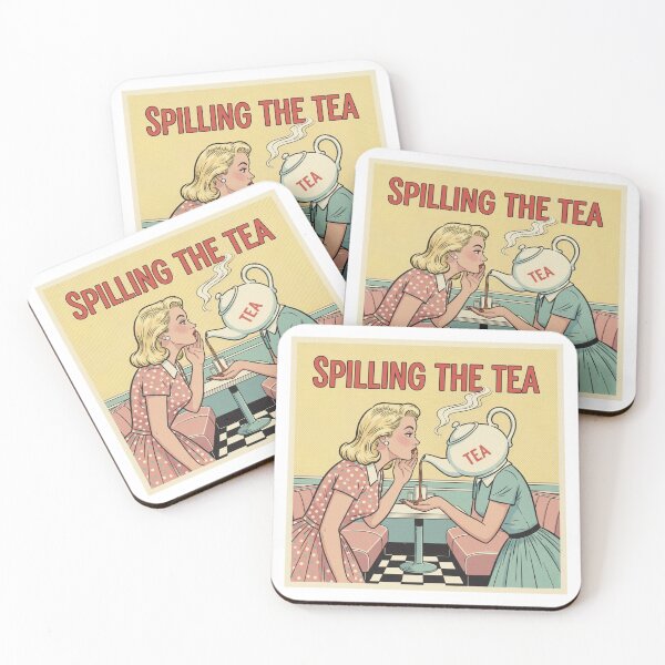 Item preview, Spilling the Tea - Retro Surrealist Pop Art designed and sold by Vantage Print Co..