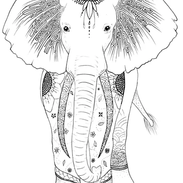 Artwork thumbnail, Patterned Elephant by Violet Inkpot