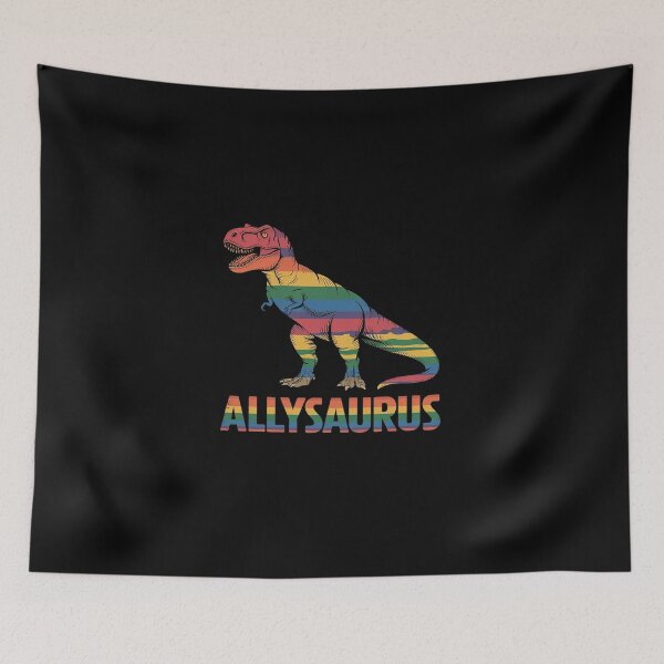 Item preview, Allysaurus Rainbow Dinosaur LGBT Pride Flag  designed and sold by DigitaldeligArt.