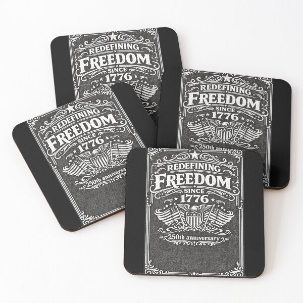 Item preview, Whiskey label styled design - Redefining Freedom Since 1776,USA 250th Anniversary Patriotic Vintage American designed and sold by digitalbitcraft.
