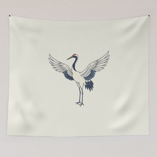 Item preview, Japanese Crane Minimal Symbolic Illustration designed and sold by daila70.