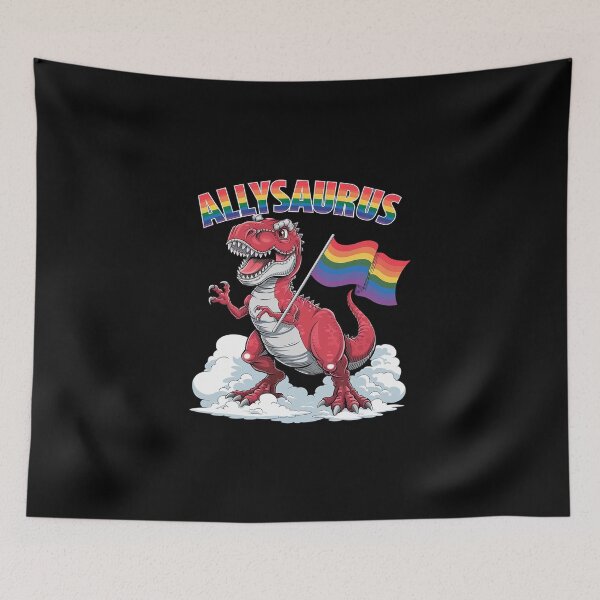 Item preview, Allysaurus T Rex Dinosaur Rainbows LGBT Gay Pride Flag T Rex  designed and sold by DigitaldeligArt.