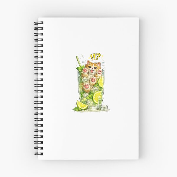 Item preview, Cute Cat in Mojito Glass Illustration designed and sold by Beachy Beasts.