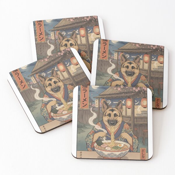 Item preview, German Shepherd Ramen Japanese Dog Art designed and sold by k3rstman1.