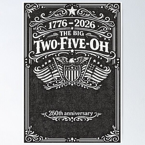 Item preview, Whiskey label styled design - Big Two-Five-Oh 1776-2026,USA 250th Anniversary Patriotic Vintage American designed and sold by digitalbitcraft.