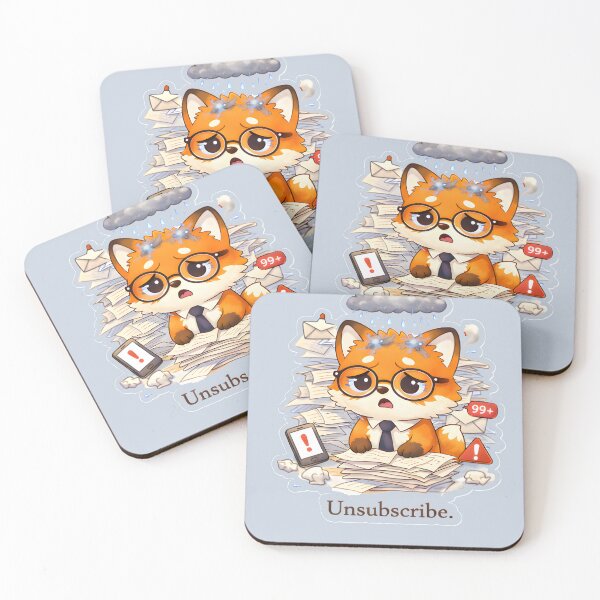 Item preview, Unsubscribe Overwhelmed Office Fox designed and sold by Still Breathing Studio.