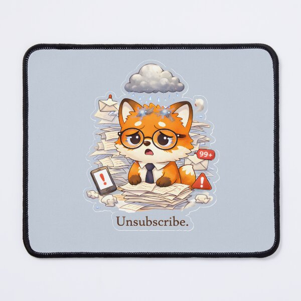 Item preview, Unsubscribe Overwhelmed Office Fox designed and sold by Still Breathing Studio.