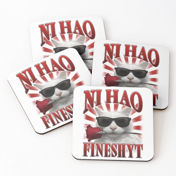 Item preview, Ni Hao Fineshyt Funny Rizz Cat Meme designed and sold by bngfx.
