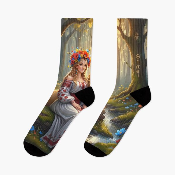 Item preview, Slavic Guardian: Ukrainian Princess with Forest Lion designed and sold by Holub Art Studio & design.