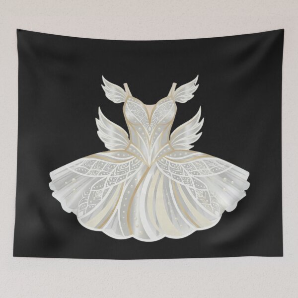 Item preview, Gothic Swan Gown Illustration – Victorian Fashion Art | Ballet Gift designed and sold by MuseAI.