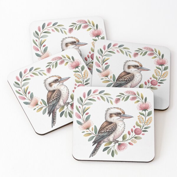 Item preview, Australian Valentine Kookaburra Wildflowers Love Heart designed and sold by Wennebabs.