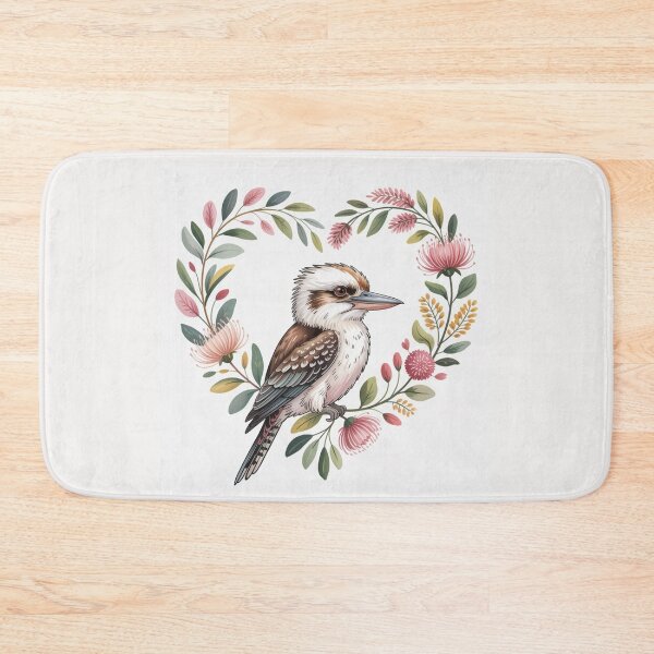 Item preview, Australian Valentine Kookaburra Wildflowers Love Heart designed and sold by Wennebabs.