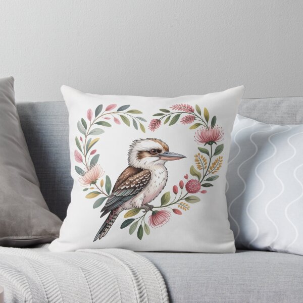 Item preview, Australian Valentine Kookaburra Wildflowers Love Heart designed and sold by Wennebabs.