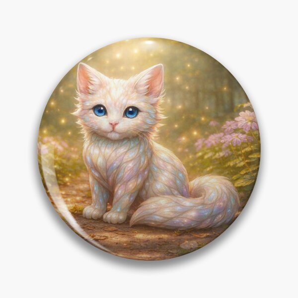 Item preview, Nacre White Cat on the Flower Path designed and sold by PurrfectWhisper.