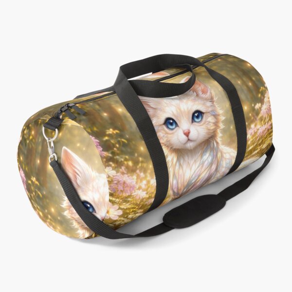 Item preview, Nacre White Cat on the Flower Path designed and sold by PurrfectWhisper.
