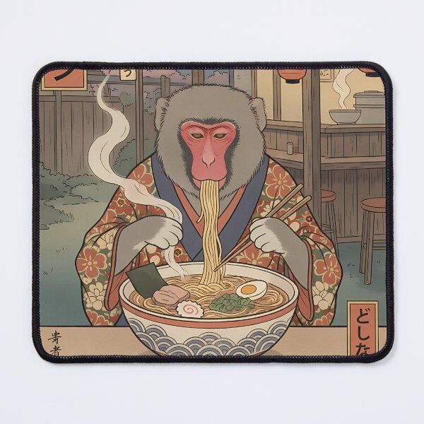 Item preview, Japanese Monkey Ramen Noodle Eater Ukiyo-e designed and sold by k3rstman1.