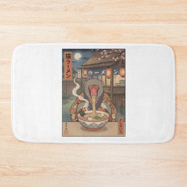 Item preview, Japanese Monkey Ramen Noodle Eater Ukiyo-e designed and sold by k3rstman1.