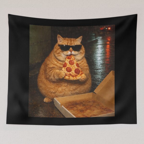 Item preview, Chonk Cat Eating Pizza Funny Chonky Meme  designed and sold by will freed18.