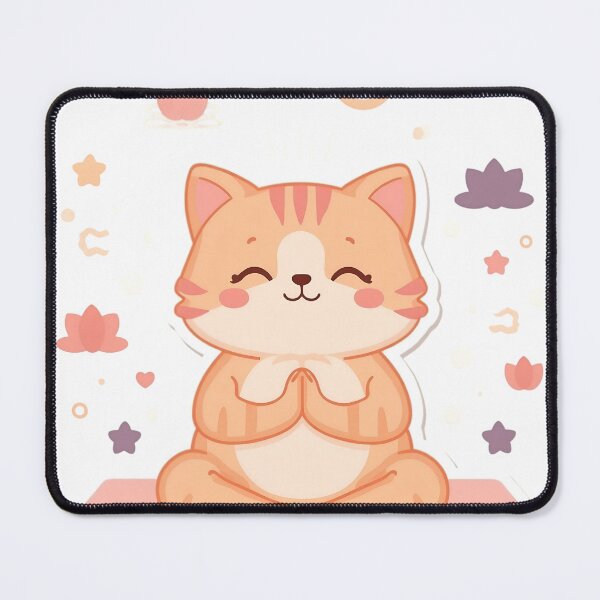 Item preview, Cute Kawaii Yoga Cat Meditation Illustration designed and sold by Kruti Collection.