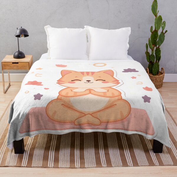 Item preview, Cute Kawaii Yoga Cat Meditation Illustration designed and sold by Kruti Collection.