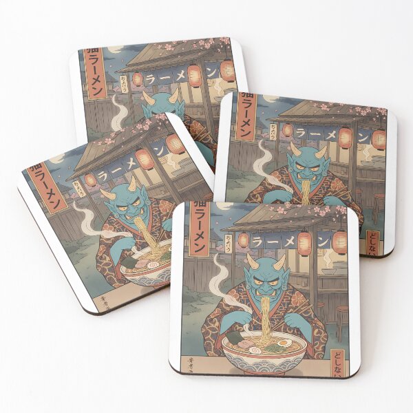 Item preview, Oni Demon Eating Ramen Japanese Art designed and sold by k3rstman1.