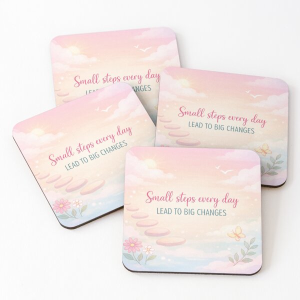 Item preview, Small Steps Every Day – Pastel Motivational designed and sold by Pink Decor .