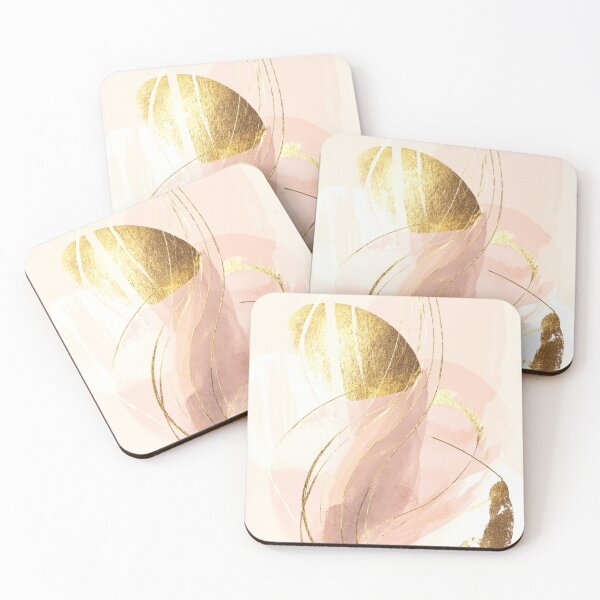 Item preview, Luxury Powder Pink & Gold Abstract – Refined Contemporary Art designed and sold by NewArt33.