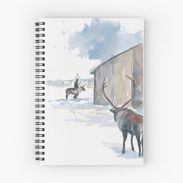 Item preview, The Reindeer Trail, Kiruna Sweden - watercolor illustration designed and sold by clausbjoern.