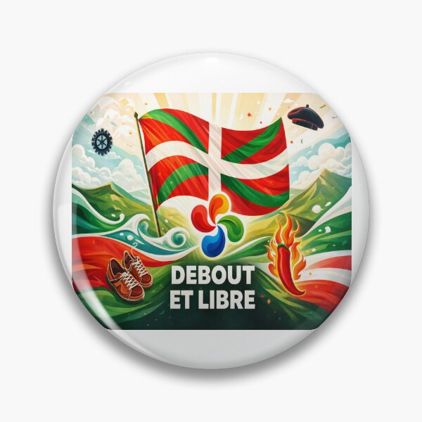Item preview, Standing tall and free – Basque flag and symbols of the Basque Country designed and sold by Gino64.
