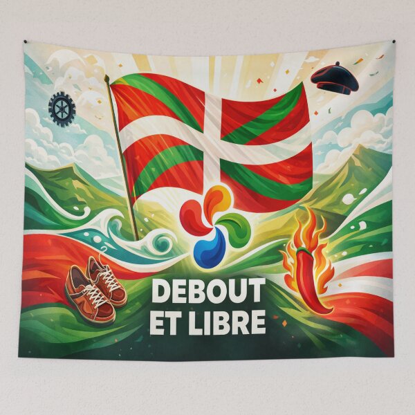 Item preview, Standing tall and free – Basque flag and symbols of the Basque Country designed and sold by Gino64.
