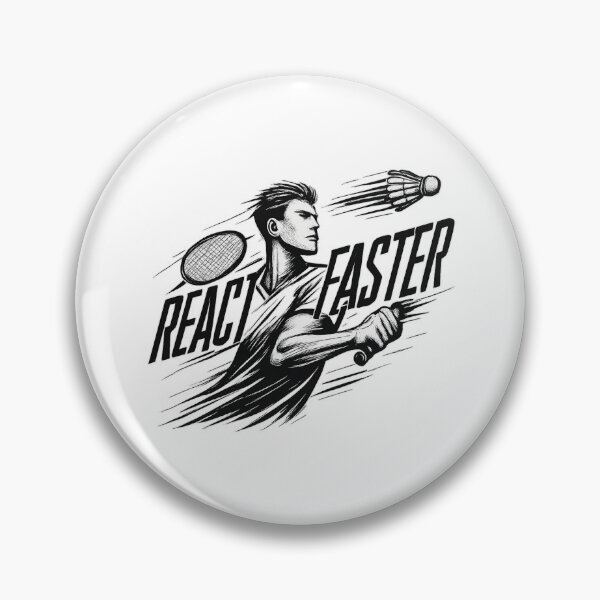 Item preview, REACT FASTER - Explosive Badminton Smash Graphic designed and sold by MKreative Studio.