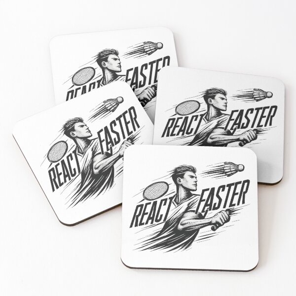 Item preview, REACT FASTER - Explosive Badminton Smash Graphic designed and sold by MKreative Studio.