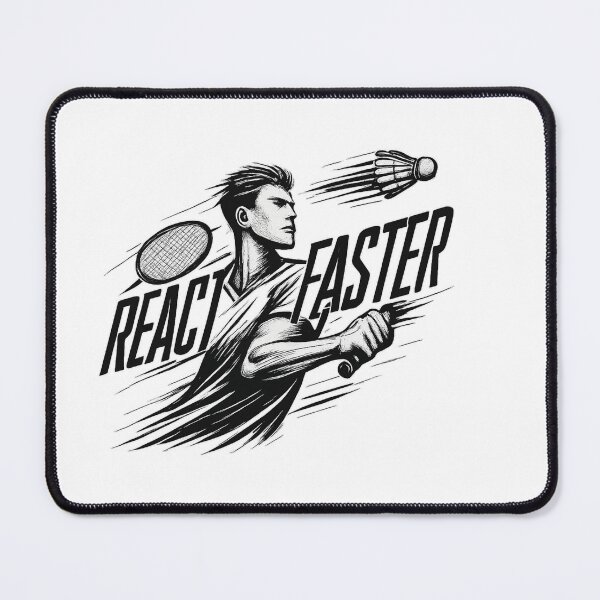 Item preview, REACT FASTER - Explosive Badminton Smash Graphic designed and sold by MKreative Studio.